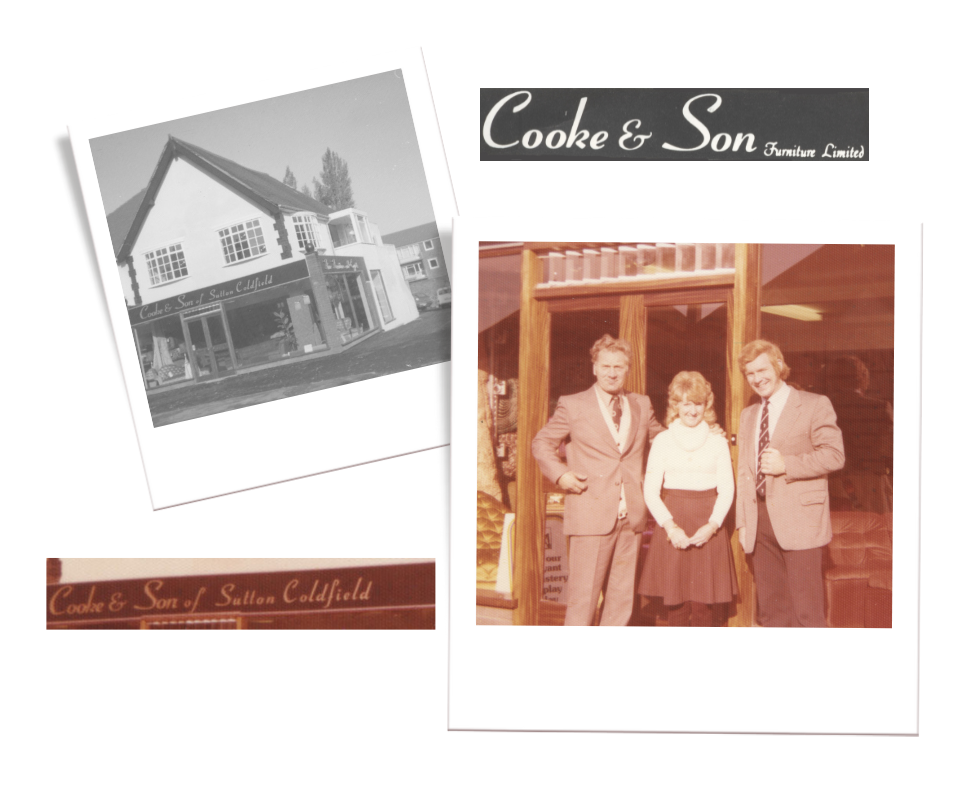 Photo of Ted, Alicia & Graham Cooke outside Cooke and Son